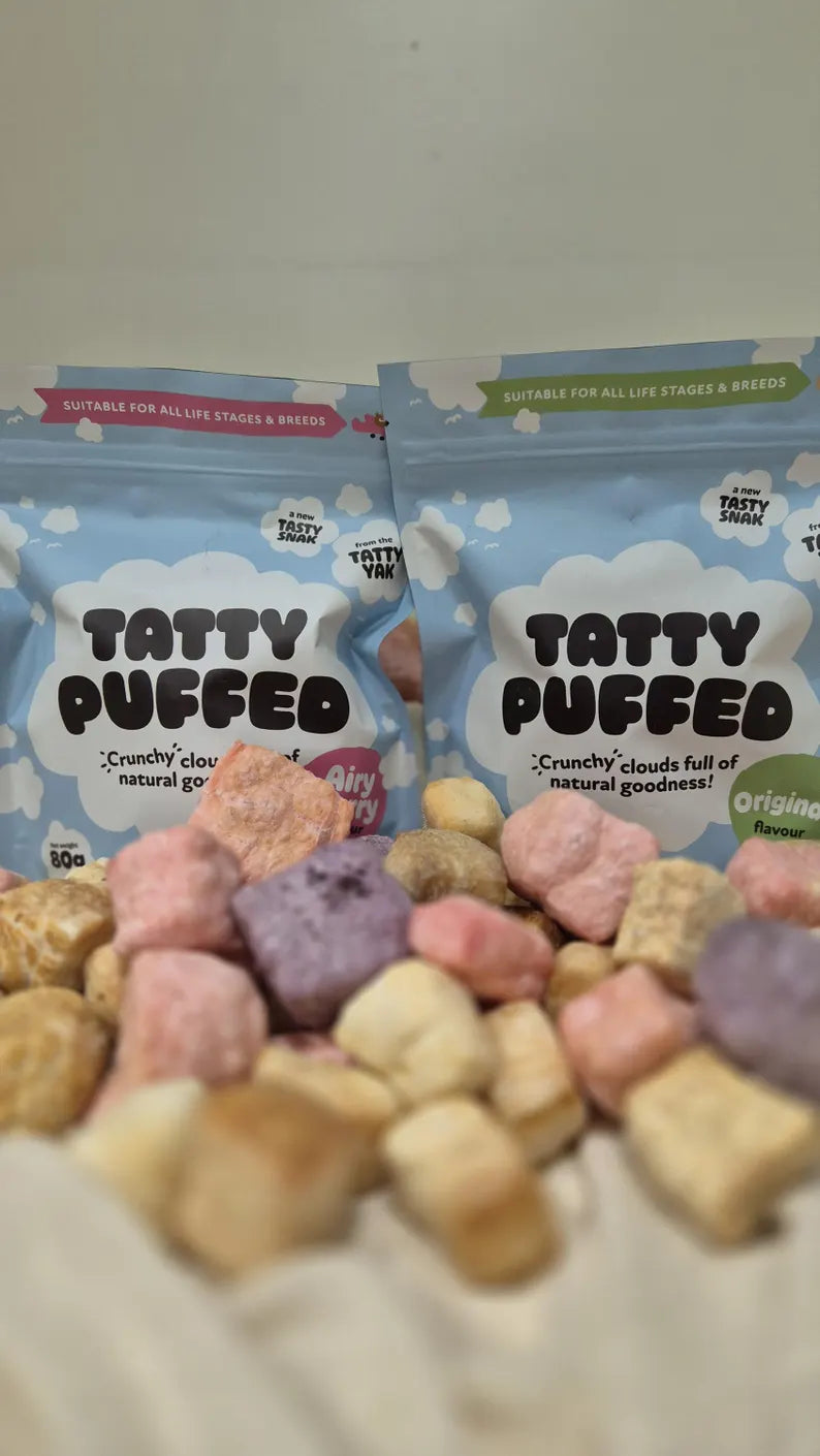 Tatty Puffed crunchy snack berry
